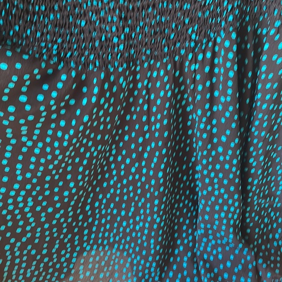 Vintage Carole Little patchwork style long sleeve midi dress with shoulder pads - Picture 5 of 7